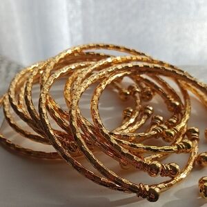 Elegant 24k Gold Bangle Set